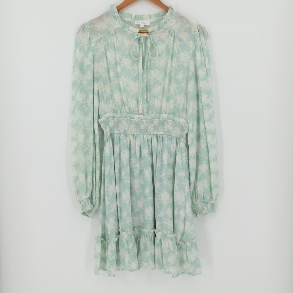 Long Sleeve Mini Dress‎ Cottagecore Ruffle Prairie Soft Girl Peasant Size L